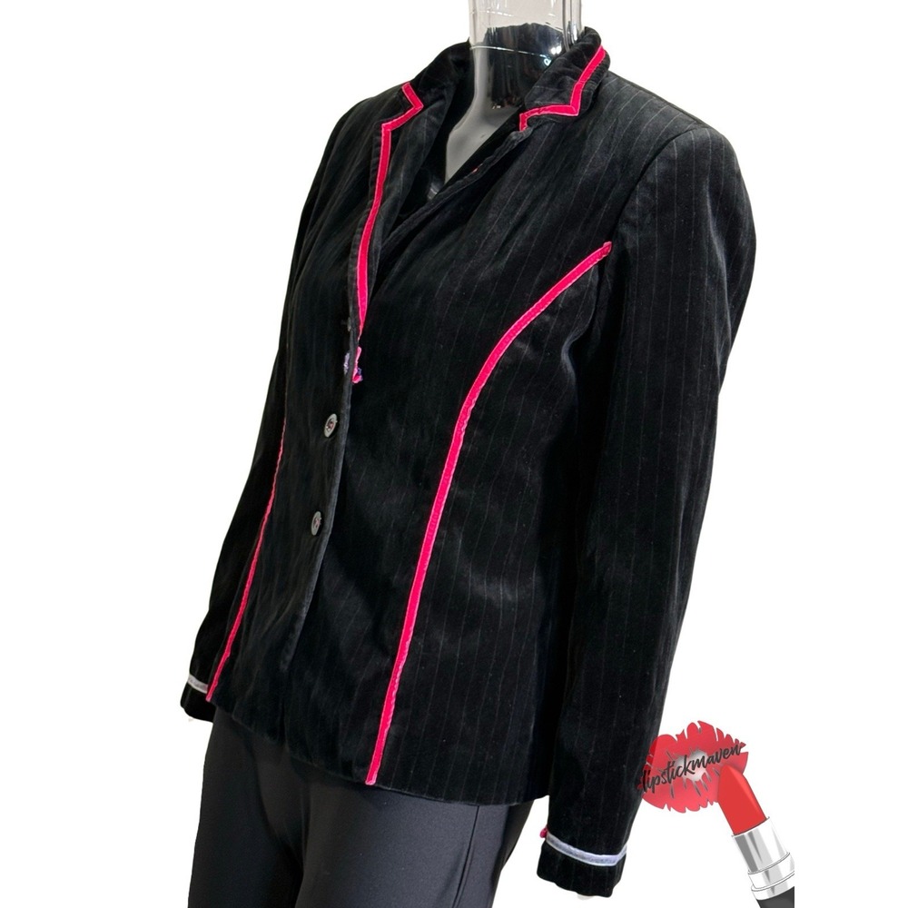 Womens Washable Fitted 100% Suede Leather Blazer Jacket Sz M Periwinkle Blue Y2K - Picture 3 of 14
